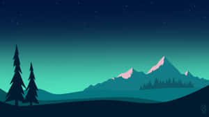 Starry Night Over Mountain Peaks Wallpaper