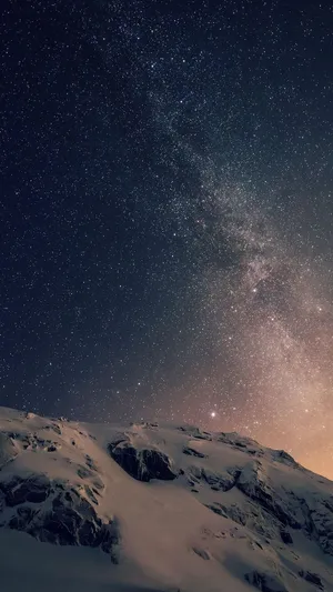 Starry Snowy Mountain Original Iphone 7 Wallpaper