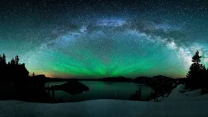 Stars And Northern Lights Wallpaper