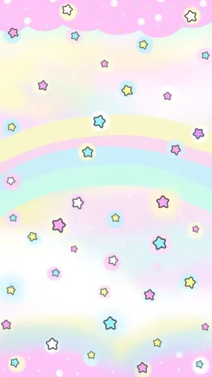 Stars And Rainbow Cute Pastel Colors Wallpaper