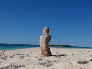 Statue On Madagascar Beach Wallpaper