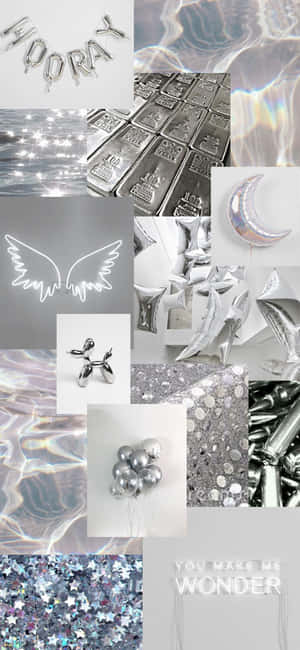 Stay On Trend With This Stylish Silver Aesthetic Iphone Wallpaper Wallpaper