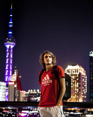 Stefanos Tsitsipas In Shanghai Wallpaper