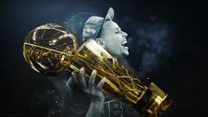 Stephen Curry With Trophy Wallpaper