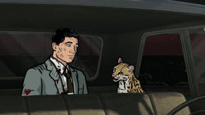 Sterling Archer Inside A Car Wallpaper