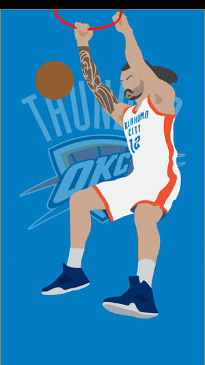 Steven Adams Vector Art Wallpaper