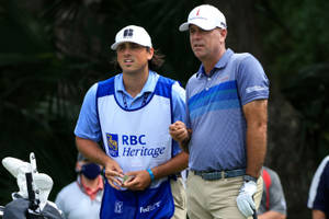 Stewart Cink Wearing Blue With Son Wallpaper