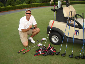 Stewart Cink With His Golf Clubs Wallpaper