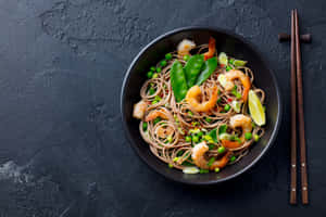 Stir Fry Noodles With Vegetables Wallpaper