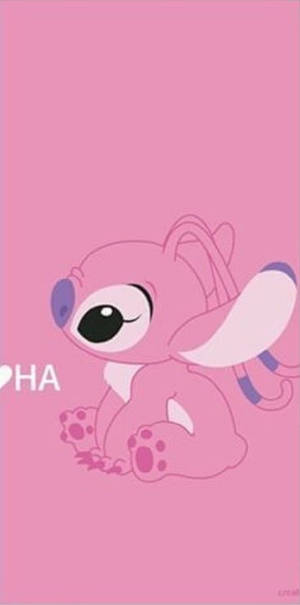 Stitch Angel On Pink Wallpaper