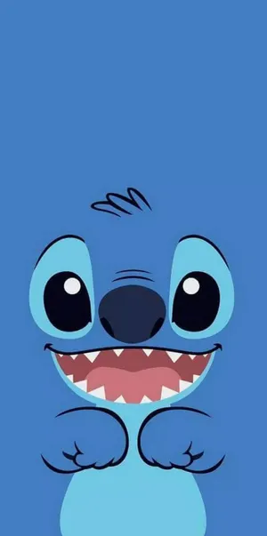 Stitch Cute Blue Background Wallpaper