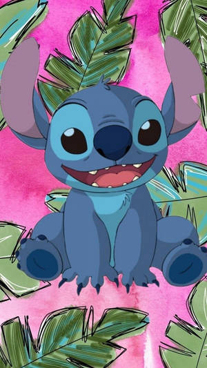 Stitch Galaxy Palm Tree Wallpaper