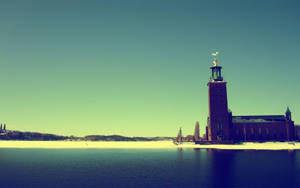 Stockholm City Hall Vintage Aesthetic Wallpaper