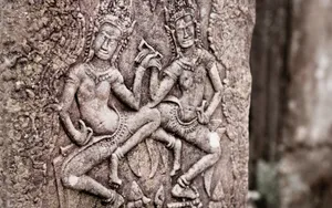 Stone Carvings In Angkor Thom Wallpaper