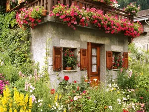 Stone Cottage Cottagecore Desktop Wallpaper