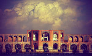 Stormy Clouds Over Isfahan Bridge Wallpaper