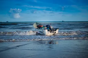 Stranded Boat In Nicaragua Blue Ocean Wallpaper