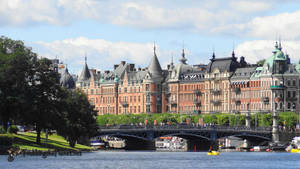 Strandvägen Waterfront In Stockholm Sweden Wallpaper