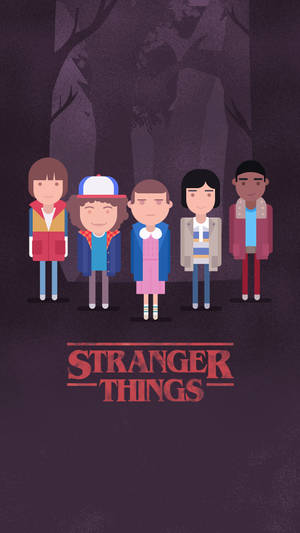 Stranger Things Iphone Minimalistic Art Wallpaper