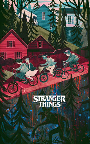 Stranger Things Vintage Art Iphone Wallpaper