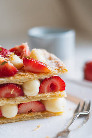 Strawberries And Cream Pastry Wallpaper