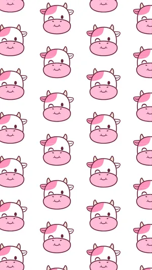 Strawberry Cow Winking Tiled Wallpaper