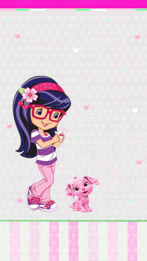 Strawberry Shortcake Cherry Jam With Pink Dog Wallpaper