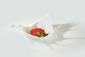 Strawberry White Background Wallpaper