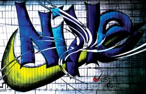 Street Art Featuring Nike Swoosh Logo Wallpaper