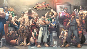 Street Fighter On A Brick Wall Wallpaper