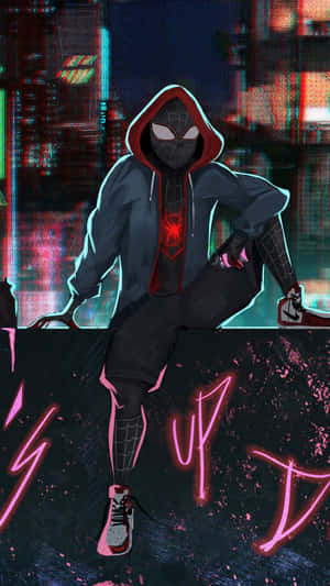 Street Style Spider Man Miles Morales Iphone Wallpaper