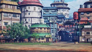 Streets Of The Konoha Village Wallpaper