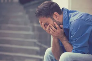 Stress Crying Man Wallpaper