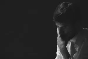 Stress Man In Deep Thought Wallpaper