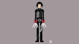 Striking Graphical Illustration Of Edward Scissorhands Wallpaper