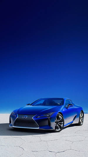 Striking Lexus Lc 500h In Structural Blue Wallpaper