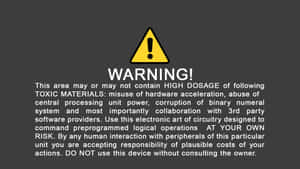 Striking Warning Sign On A Dark Background Wallpaper