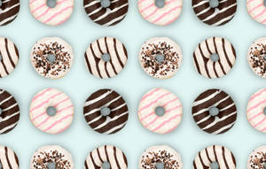 Stripe Glazed Donuts Wallpaper