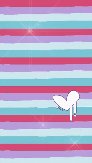 Striped Design Pink Heart Iphone Wallpaper
