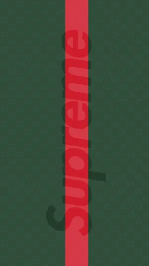 Striped Gucci And Supreme Logo Wallpaper