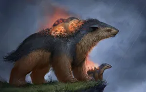 Strong Typhlosion Drawing Wallpaper