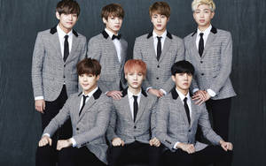 Student Bts Group Photo Wallpaper