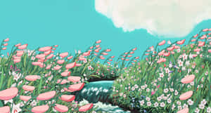 Studio Ghibli Aesthetic Desktop Howl's Moving Castle River Wallpaper