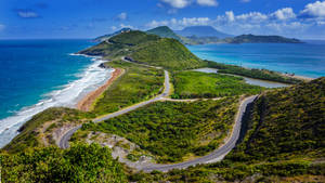 Stunning Bird's Eye View Of St Kitts And Nevis Wallpaper