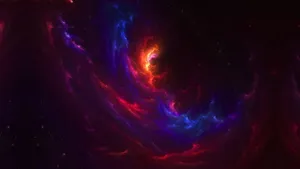 Stunning Black And Purple Galactic Landscape Wallpaper