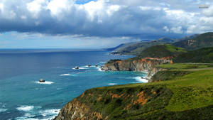 Stunning Cliffs Of Big Sur At Sunset Wallpaper