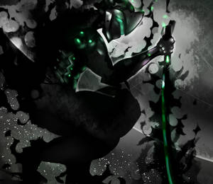 Stunning Dark Grey Genji Shimada Artwork Wallpaper