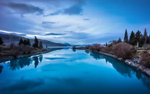 Stunning High Definition Aesthetic Lake View On Tablet Wallpaper