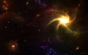 Stunning Meteor In The Outer Space Wallpaper