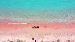 Stunning Pink Beach Paradise Wallpaper